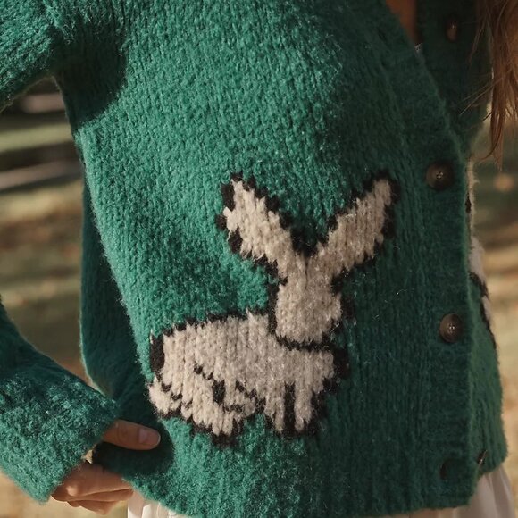 Anthropologie Maeve Bunny Slope Cardigan New - Picture 6 of 8